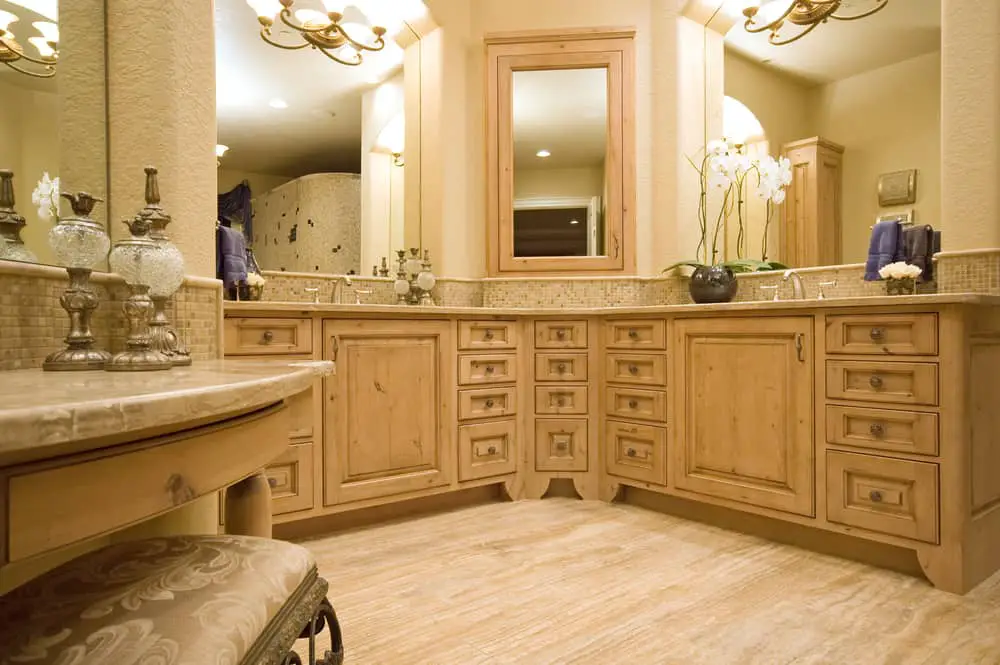 L Shaped Bathroom Vanity Suites